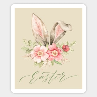 Floral Easter Rabbit Ears Design Magnet